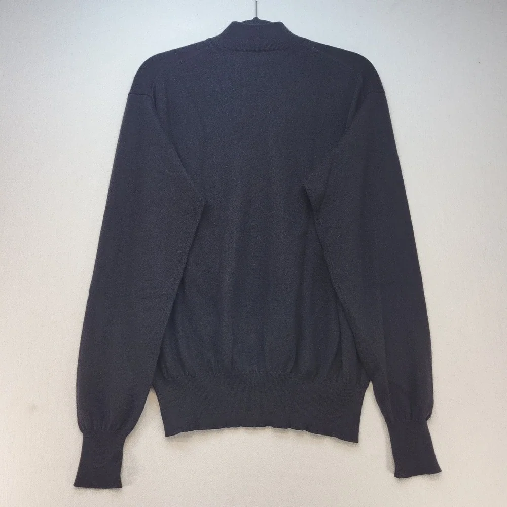 Peter Millar Sweater Mens M Black Mock Neck Wool Silk Cashmere Knit Luxury